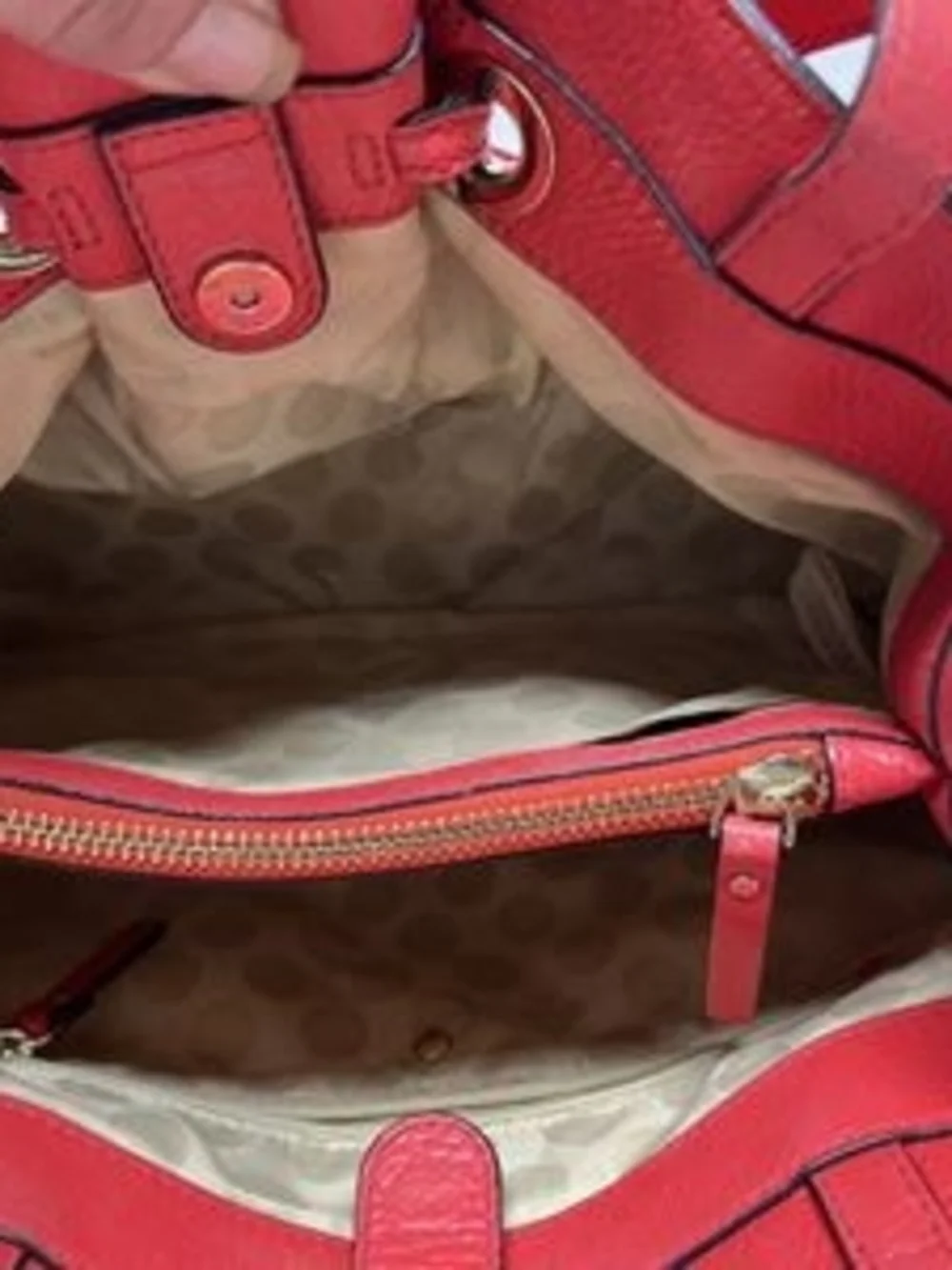 Kate Spade Red Leather Shoulder Tote Purse